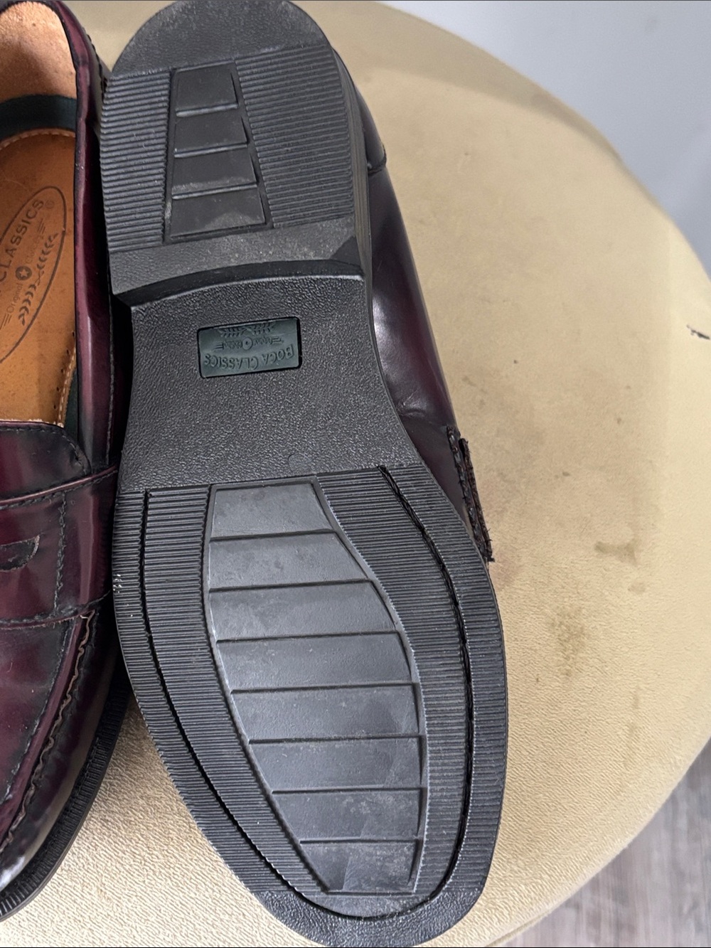 Boca classic Men's Oxford Penny Loafers in Burgundy - Picture 4 of 6